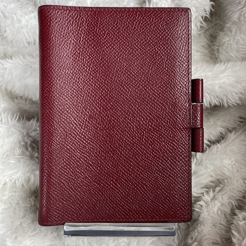 Hermès classic maroon Courchevel Agenda Cover